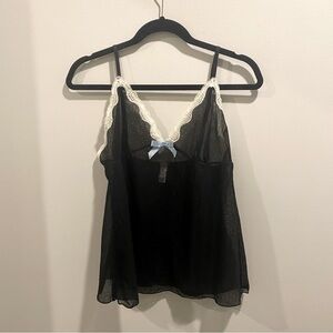 Gap Sheer Black Lace Camisole - Size L
